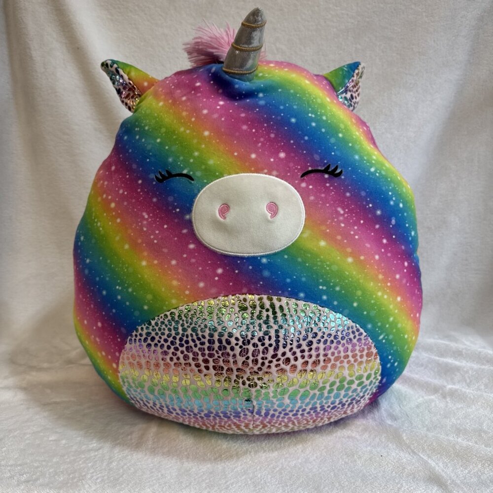 Squishmallows Prim 16" Rainbow Unicorn Kellytoy Plush‎
